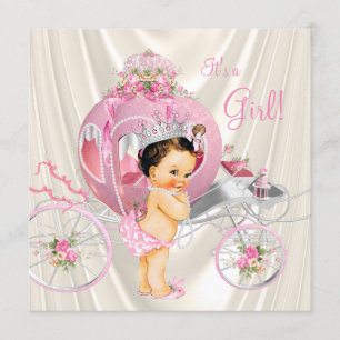 Invitation Baby shower de la princesse de Pink and Ivory Pear