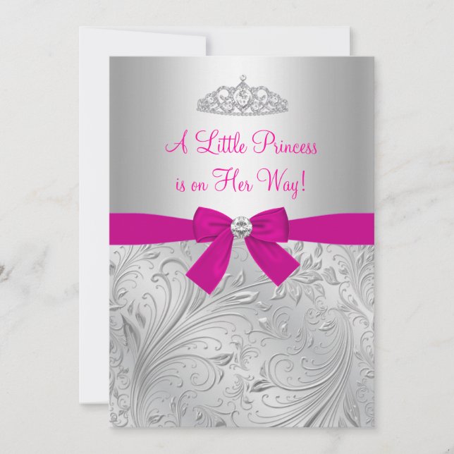 Invitation Baby shower de la princesse Silver Swir (Devant)