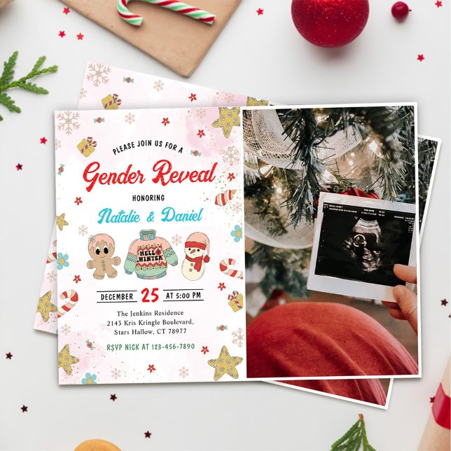 Invitation Baby shower de la révélation de genre de Noël Phot (Créateur téléchargé)
