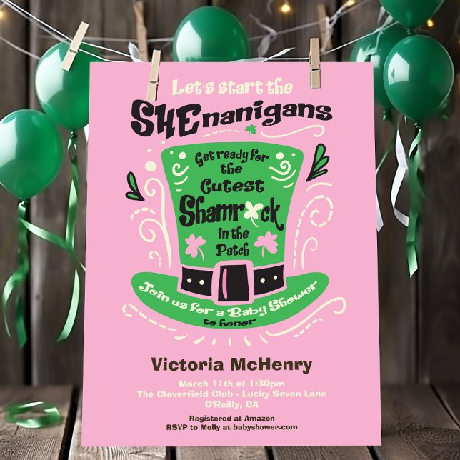 Invitation Baby shower de la Saint Patrick Shenanigans (Créateur téléchargé)