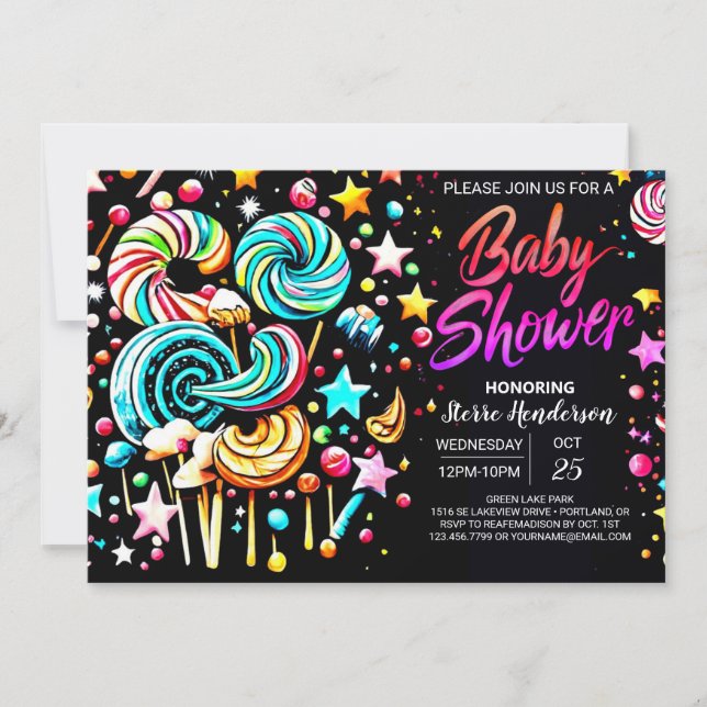 Invitation Baby shower de la sérénité de Boho Candyland (Devant)