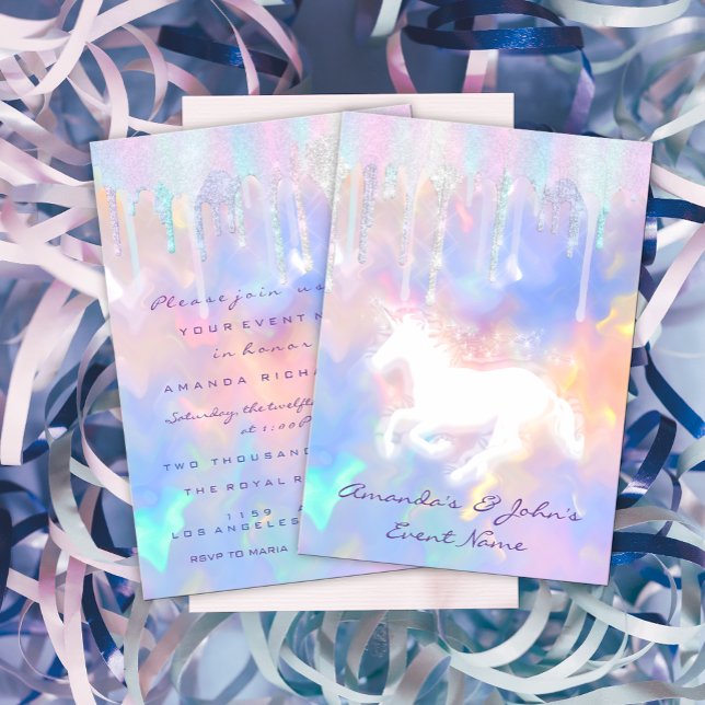 Invitation Baby shower de la soirée Unicorn (Créateur téléchargé)