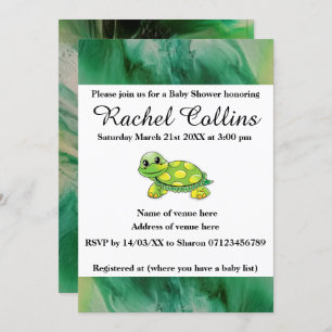 Invitation Baby shower de la Tortue Bébée