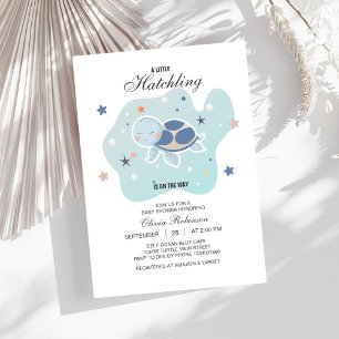 Invitation Baby shower de la tortue de mer Océan mignon