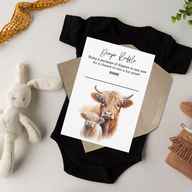 Invitation Baby shower de la vache de l'Highland Raffle (Créateur téléchargé)