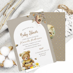 Invitation Baby shower de la voie d'abeille neutre selon le s