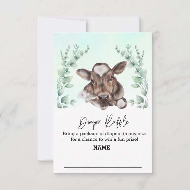 Invitation Baby shower de la volaille de  de vache ferme Euca (Devant)