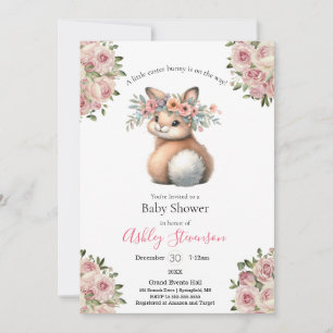 Invitation Baby shower de lapin de Pâques simpliste
