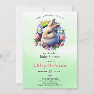 Invitation Baby shower de lapin de Pâques très simpliste