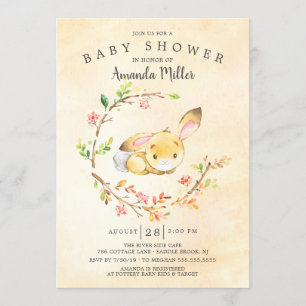 Invitation Baby shower de lapin doux
