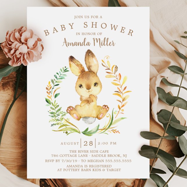 Invitation Baby shower de lapin doux (Créateur téléchargé)