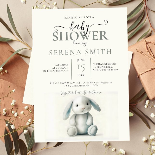 Invitation Baby shower de lapin farci de boue (Créateur téléchargé)