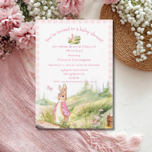 Invitation Baby shower de lapin rose mignon