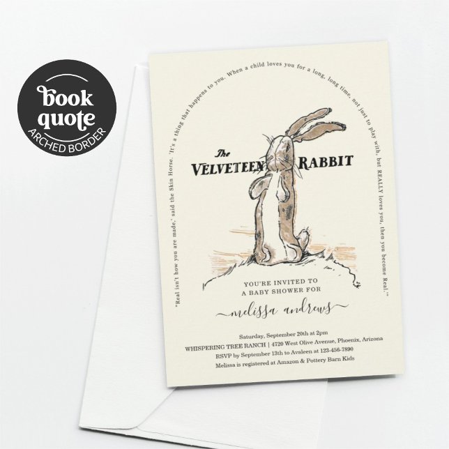 Invitation Baby shower de lapin Velveteen (Créateur téléchargé)