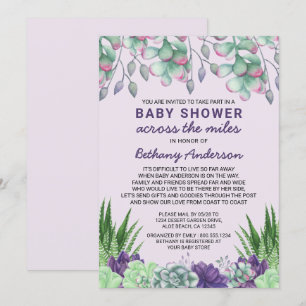 Invitation Baby shower de l'autre côté des Miles Aquarelle Su