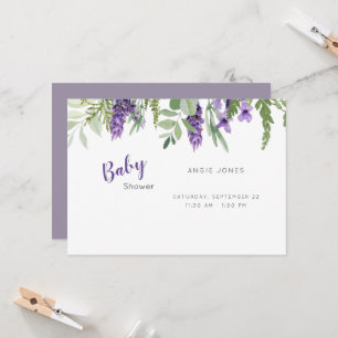Invitation baby shower de lavande de Foliage