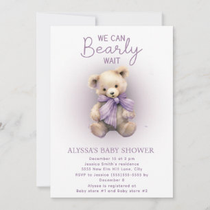 Invitation Baby shower de lavande violet d'attente rapide