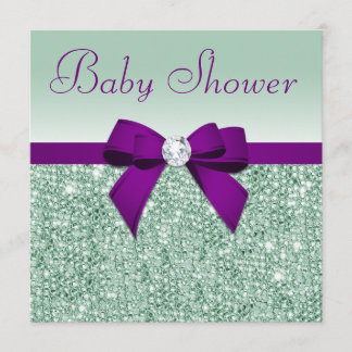 Invitation Baby shower de l'écorce pourpre de la pinte de Fau
