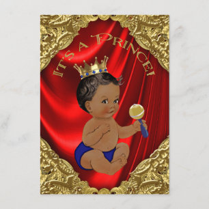 Invitation Baby shower de l'ethnie de Red Blue Gold