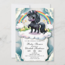 Baby shower de licorne noir lunaire