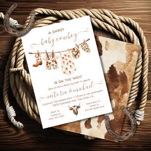 Invitation Baby shower de ligne de vêtements Boho Cowboy