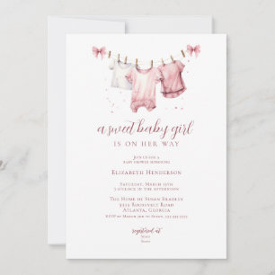 Invitation Baby shower de ligne de vêtements pour bébé