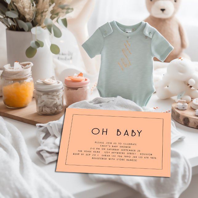 Invitation Baby shower de ligne simple à la frontière (Available digitally and printed)