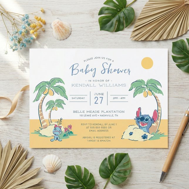 Invitation Baby shower de Lilo et Stitch Beach (Créateur téléchargé)