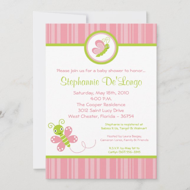 Invitation Baby shower de l'insecte des insectes d (Devant)
