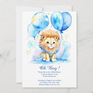Invitation Baby shower de Lion aquarelle