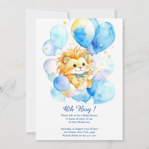 Invitation Baby shower de Lion aquarelle