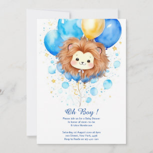 Invitation Baby shower de Lion aquarelle