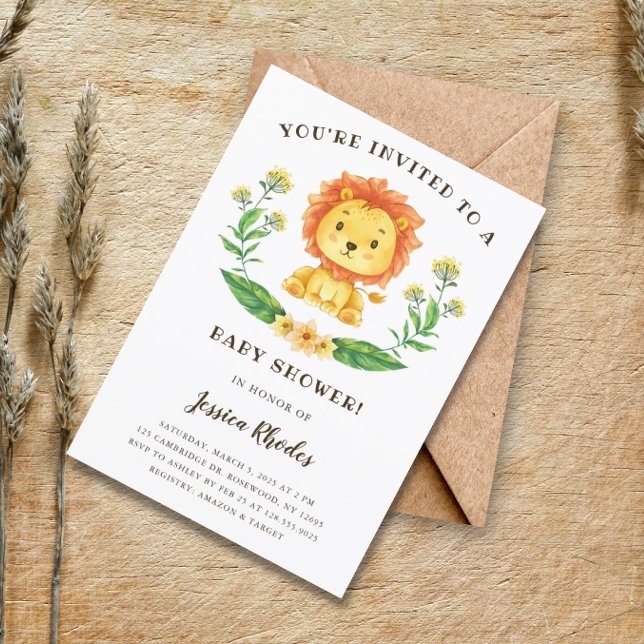 Invitation Baby shower de Lion Brave (Créateur téléchargé)