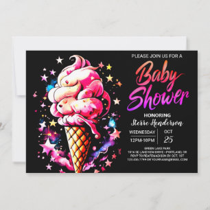 Invitation Baby shower de lisière de cône personnalisé