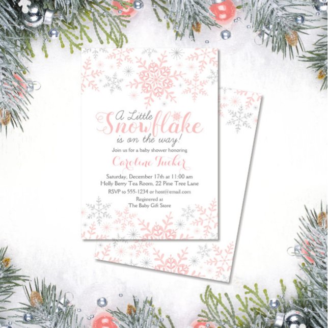 Invitation Baby shower de Little Snowflake en arge (Créateur téléchargé)