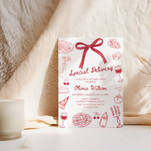 Invitation Baby shower de livraison spécial - Pizza Theme Par