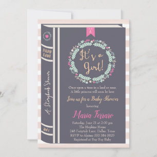Invitation Baby shower de livre d'histoire