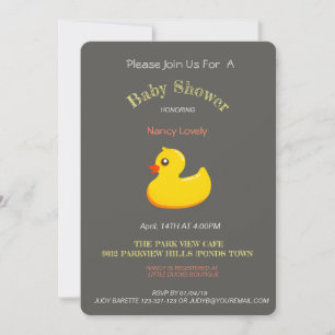 Invitation Baby shower de look de tableau - canard en caoutch