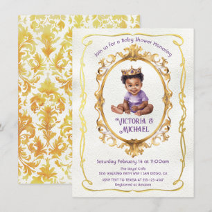 Invitation Baby shower de l'or africain-américain