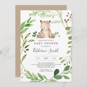 Invitation Baby shower de l'ours bébé