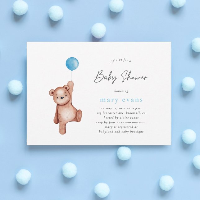 Invitation Baby shower de l'ours en peluche (Créateur téléchargé)