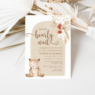Invitation Baby shower de l'ours en peluche de Boho neutre po