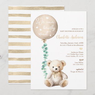 Invitation Baby shower de l'ours en peluche Eucaly
