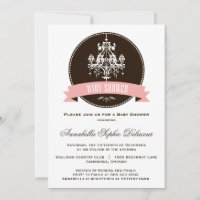 Invitation Baby shower de lustre Vintage Orné