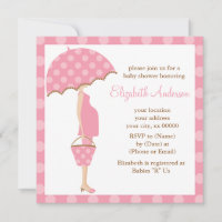 Baby shower de maman parapluie Pois rose