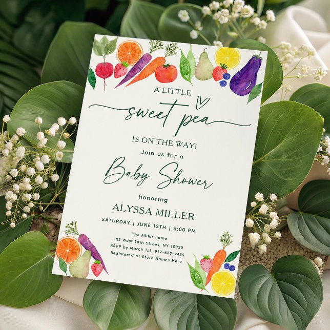Invitation Baby shower de marché des producteurs de pois doux (Créateur téléchargé)