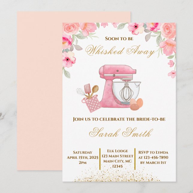 Invitation Baby Shower de Mariée Emportée (Devant / Derrière)