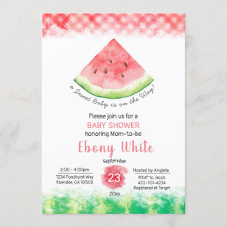 Invitation Baby shower de melon d'eau