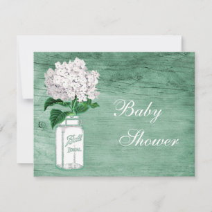 Invitation Baby shower de menthe rustique Mason Jar et Hydran