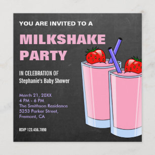 Invitation Baby shower de Milkshake aux fraises